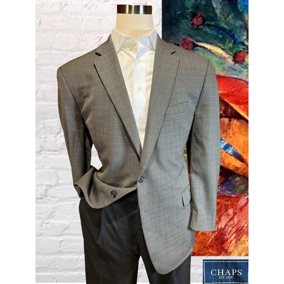 Chaps Other - Chaps Ralph Lauren 44R Gray Rust Blue Birdseye Blazer Sport Coat Jacket
